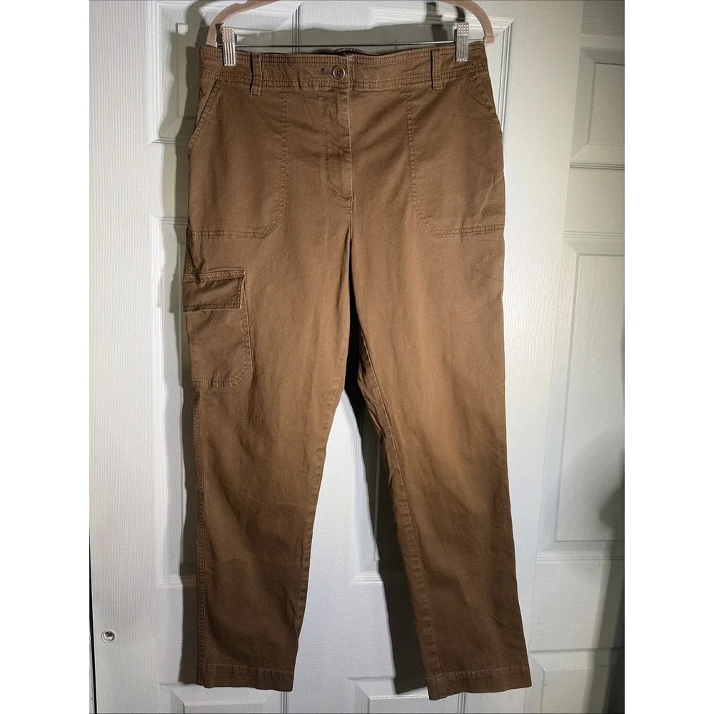 Talbots Dark Green Ankle Cargo Pants sz 12. Cargo Pocket. Fall. 28